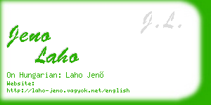 jeno laho business card